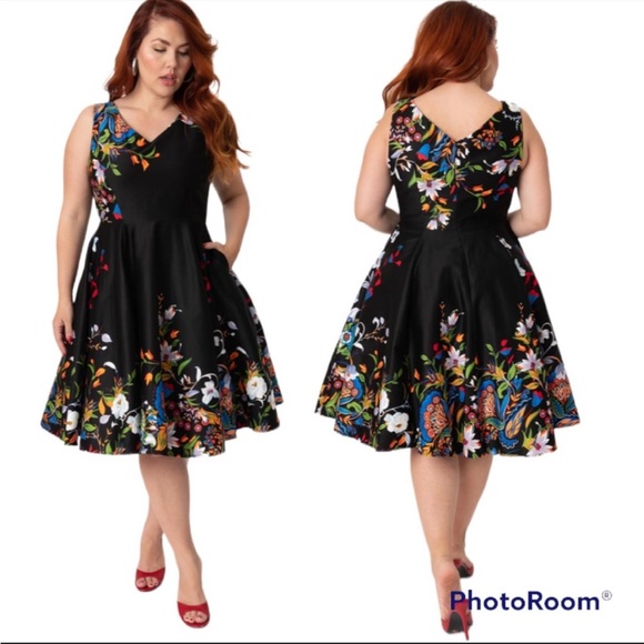 Eva Rose 1940s Style Midi Dress - Picture 5 of 9